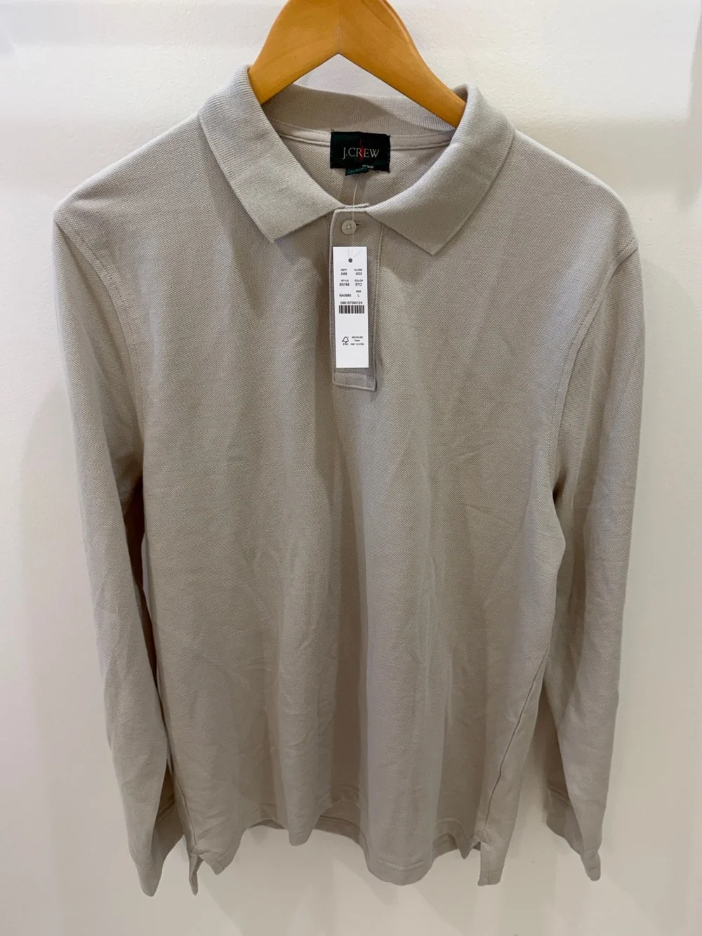 J. Crew long-sleeve slim piqué polo shirt